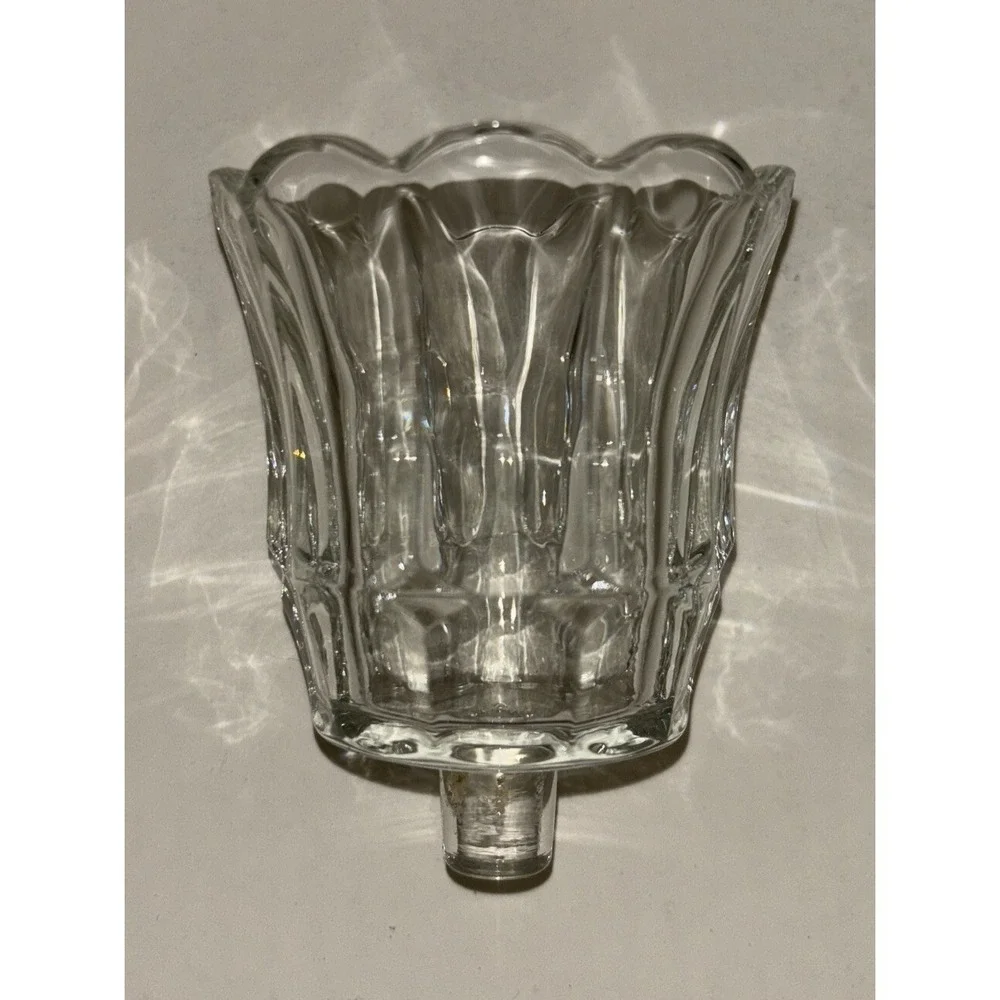 Clear Glass Votive Candle Holder VTG Home Interiors Starlight Sconce Peg Shade‎